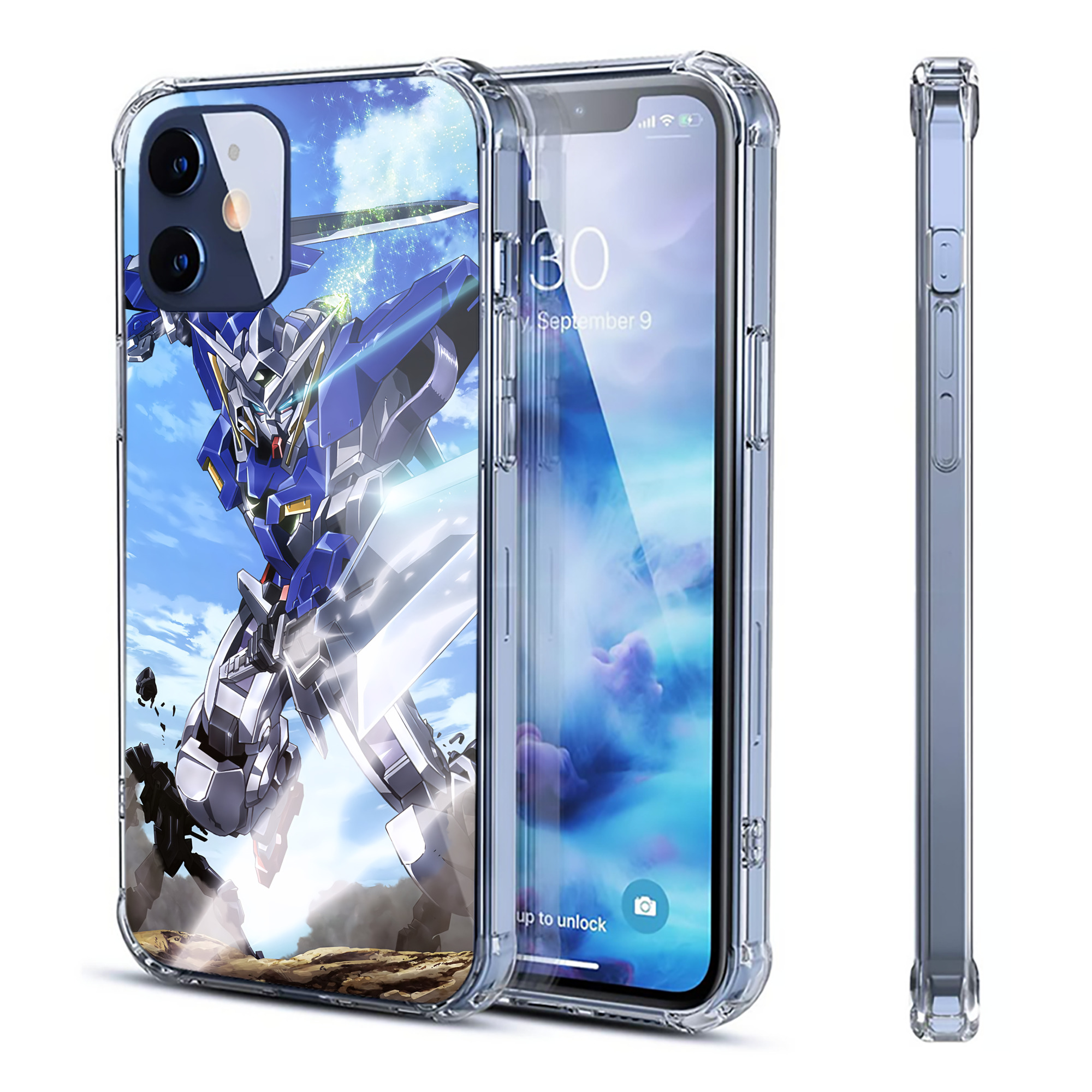 （画像用） 機動戦士ガンダム Mobile Suit Gundam 【iPhone 12シリーズ対応】透明スマホケース（クリアソフトケース）
